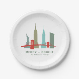 Kerstmis in New York, Architecture Skyline Papieren Bordje