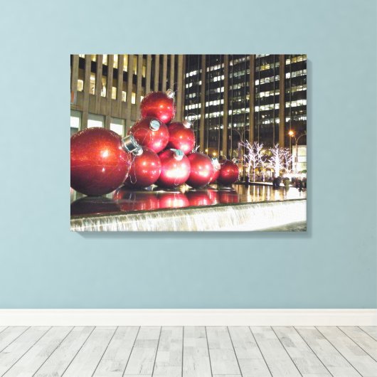 Kerstmis in New York Canvas Afdruk (Insitu (Houten vloer))
