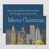 Kerstmis in New York City Aanpasbaar Feestdagenkaart (Voorkant / Achterkant)