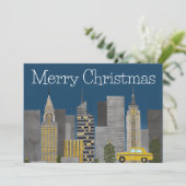 Kerstmis in New York City Aanpasbaar Feestdagenkaart (Staand voorkant)