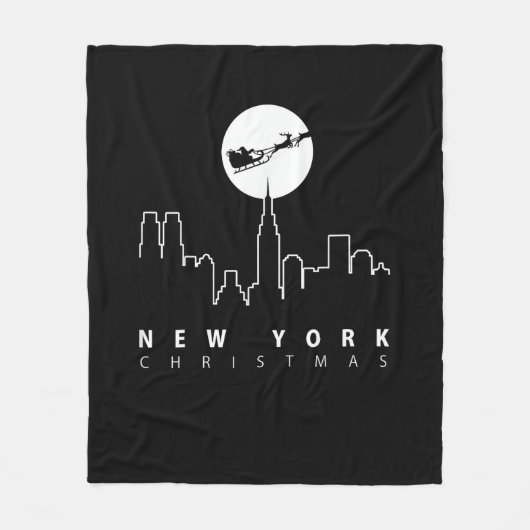 Kerstmis in New York City Fleece Deken (Voorkant)