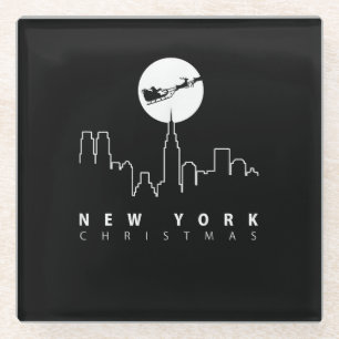 Kerstmis in New York City Glazen Onderzetter