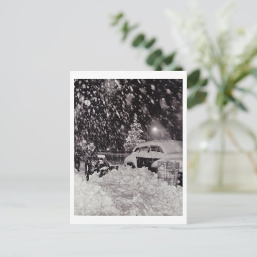 Kerstmis in New York City  jaren '50 Feestdagenkaart (Staand voorkant)