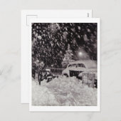 Kerstmis in New York City  jaren '50 Feestdagenkaart (Voorkant / Achterkant)