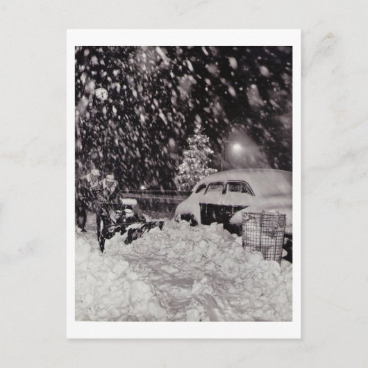 Kerstmis in New York City  jaren '50 Feestdagenkaart (Voorkant)