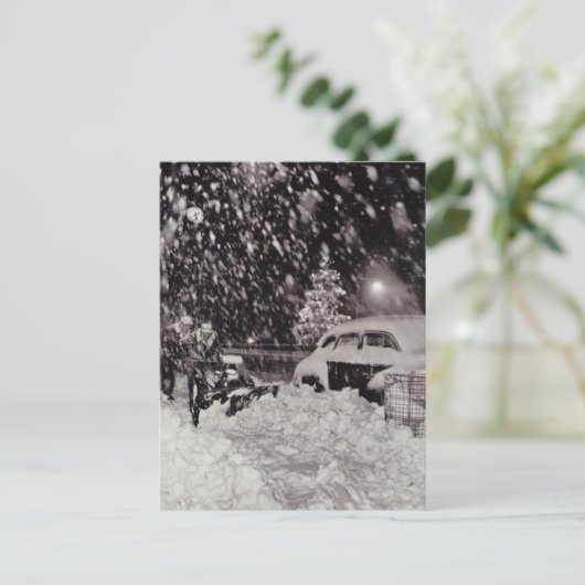 Kerstmis in New York City  jaren '50 Feestdagenkaart (Staand voorkant)