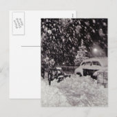 Kerstmis in New York City  jaren '50 Feestdagenkaart (Voorkant / Achterkant)