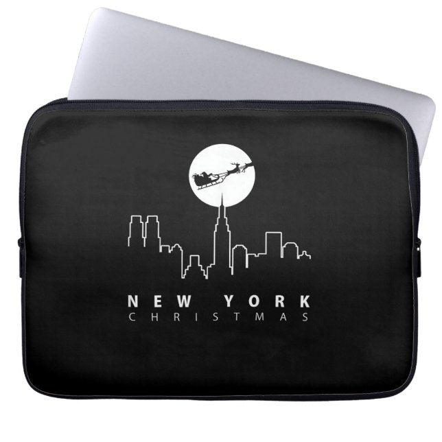 Kerstmis in New York City Laptop Sleeve (Voorkant)