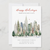 Kerstmis in New York City Nieuw Adres Aankondiging (Voorkant)