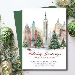 Kerstmis in New York City Nieuw Adres Aankondiging