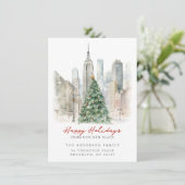 Kerstmis in New York City Nieuw Adres Aankondiging (Staand voorkant)