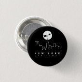Kerstmis in New York City Ronde Button 3,2 Cm (Voorkant /achterkant)