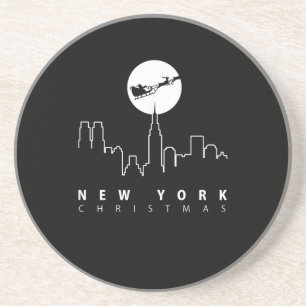 Kerstmis in New York City Zandsteen Onderzetter