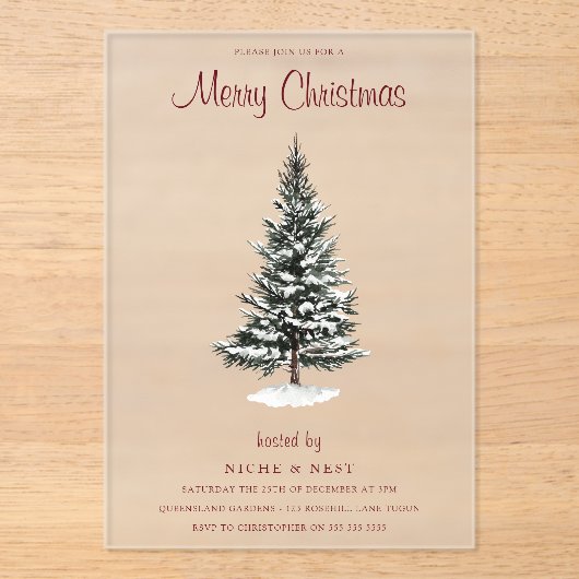 Kerstmis in New York: De moderne winterfeest van T Acryl Uitnodigingen (Voorkant)