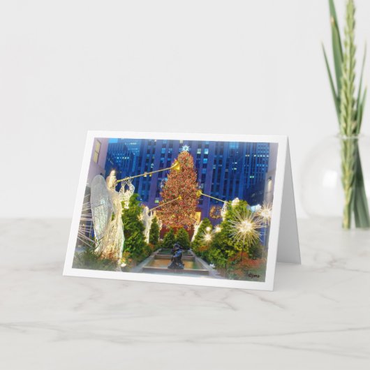 Kerstmis in New York Feestdagen Kaart (Voorkant)