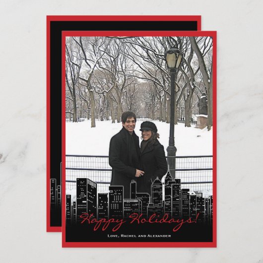 Kerstmis in New York Feestdagenkaart (Voorkant / Achterkant)