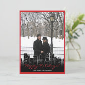 Kerstmis in New York Feestdagenkaart (Staand voorkant)