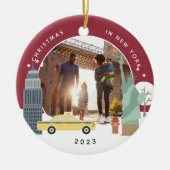 Kerstmis in New York Keepomwille Foto Keramisch Ornament (Voorkant)