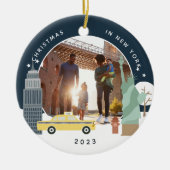 Kerstmis in New York Keepomwille Foto Keramisch Ornament (Voorkant)