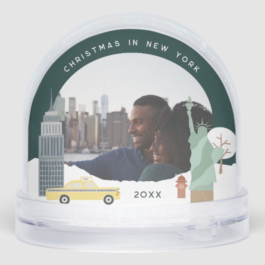 Kerstmis in New York Keepomwille Foto Sneeuwbol (Achterkant)