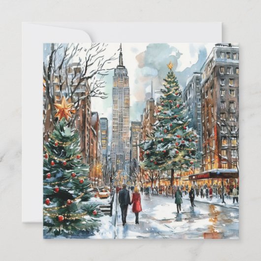 Kerstmis in New York Kerstkaart (Voorkant)