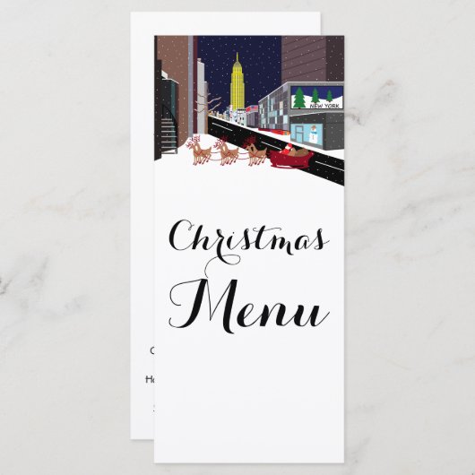 Kerstmis in New York Menu (Voorkant / Achterkant)