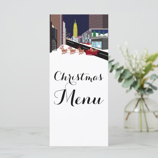 Kerstmis in New York Menu (Staand voorkant)