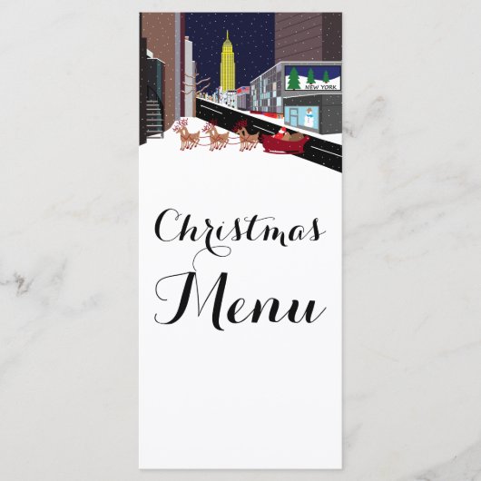 Kerstmis in New York Menu (Voorkant)