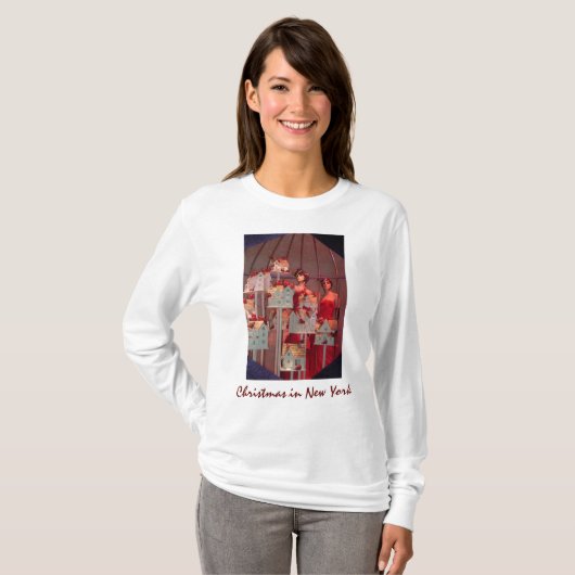 Kerstmis in New York T-shirt (Voorkant volledig)