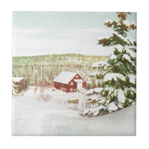 Kerstmis in Noorwegen, 1950 Tegeltje