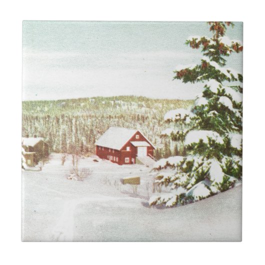 Kerstmis in Noorwegen, 1950 Tegeltje (Voorkant)