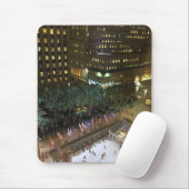 Kerstmis in NYC Rockefeller Center Ice Rink Muismat (Met muis)