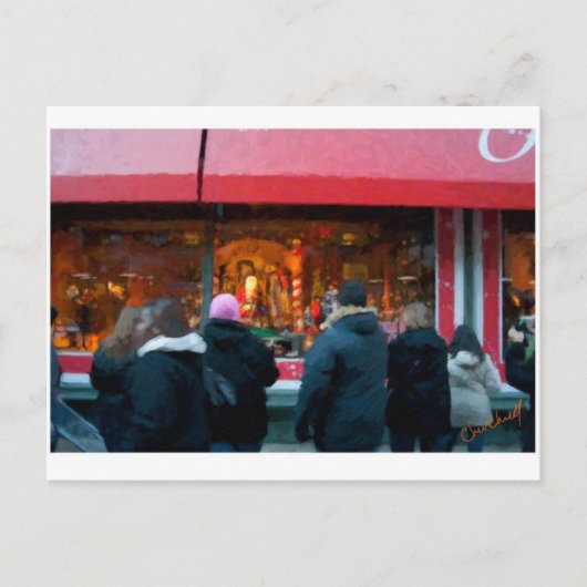 Kerstmis in NYC venstervertoning Feestdagenkaart (Voorkant)