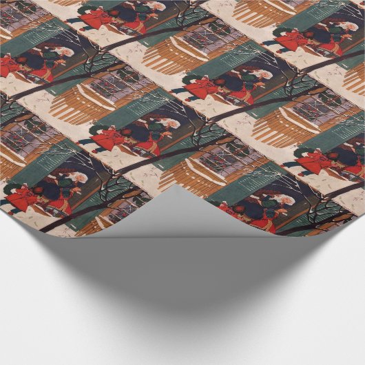 Kerstmis in oma's huis cadeaupapier (Hoek)