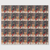 Kerstmis in oma's huis cadeaupapier (Vlak)