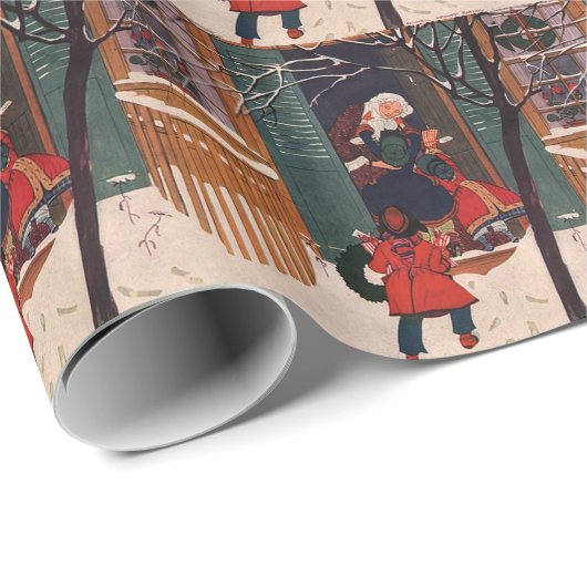 Kerstmis in oma's huis cadeaupapier (Rol Hoek)