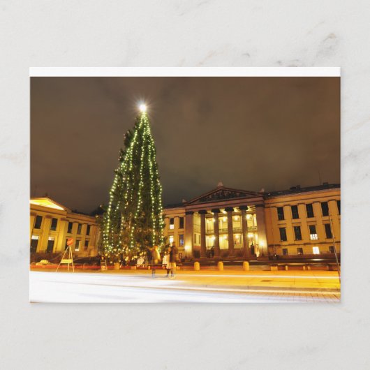 Kerstmis in Oslo, Noorwegen Feestdagenkaart (Voorkant)