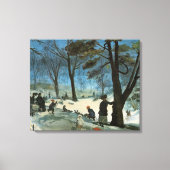 Kerstmis in oude stijl, Central Park in de winter Canvas Afdruk (Voorkant)