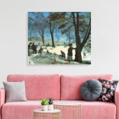 Kerstmis in oude stijl, Central Park in de winter Canvas Afdruk (Insitu (Woonkamer))