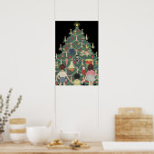 Kerstmis in oude stijl Kinderen rond een versierde Poster (Keuken)