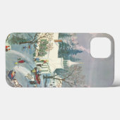 Kerstmis in oude stijl, mensen gaan naar de kerk i Case-Mate iPhone case (Achterkant (horizontaal))