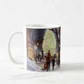 Kerstmis in oude stijl, vader boodschappen doen me koffiemok (Links)