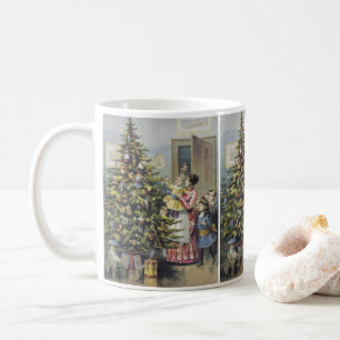 Kerstmis in oude stijl, Victoriaans gezin rond de Koffiemok