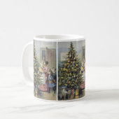 Kerstmis in oude stijl, Victoriaans gezin rond de  Koffiemok (Voorkant links)