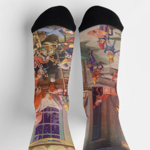 Kerstmis in oude stijl, werkplaats van de Kerstman Sokken