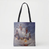 Kerstmis in oude stijl, werkplaats van de Kerstman Tote Bag (Voorkant)