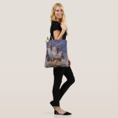 Kerstmis in oude stijl, werkplaats van de Kerstman Tote Bag (Op model)