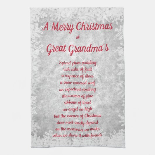 Kerstmis in Overgrootmoeder House Kitchen Towels Theedoek (Verticaal)