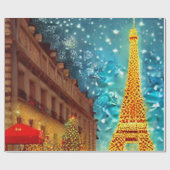 Kerstmis in Parijs Cadeaupapier (Vlak)
