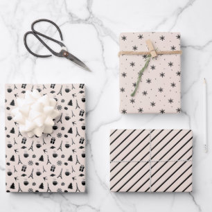 Kerstmis in Parijs Coördinatiepatroon Inpakpapier Vel